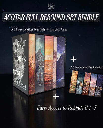 ACOTAR Rebind Set X Anna Stone - Bundle Preorder - Faux Leather Rebinds - Sprayed Edges - Custom End Papers