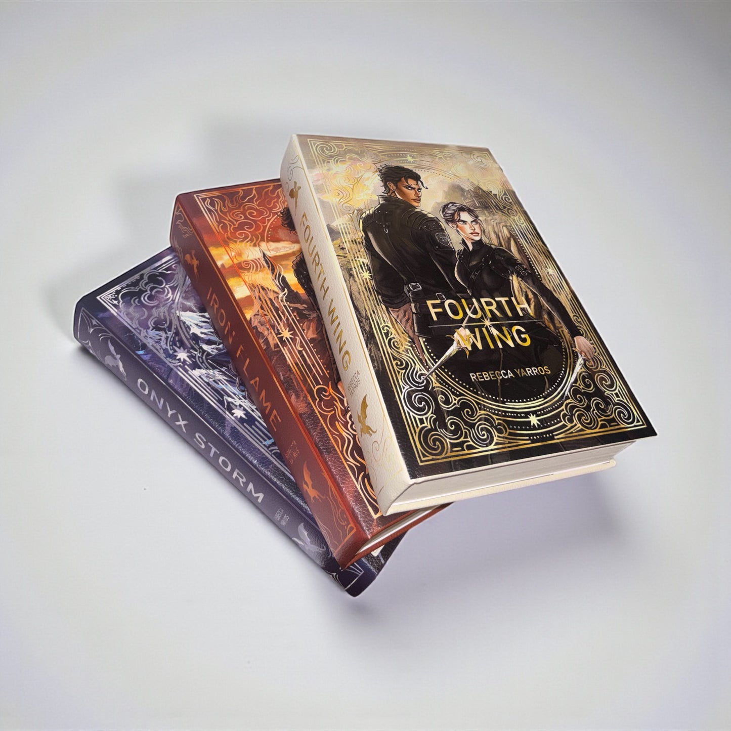 PREORDER - “Fourth Wing” Luxury Rebind X Anna Stone - BOOK 1 - Hand-bound Faux Leather Hardback | Sprayed Edges | Custom End Papers