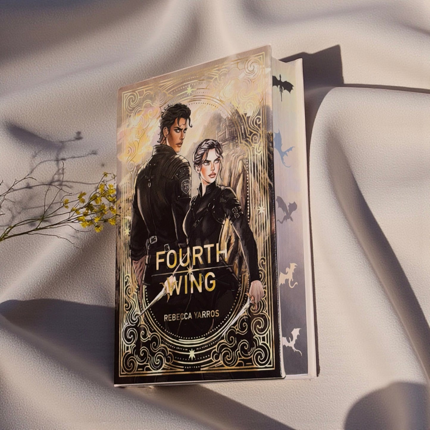 PREORDER - “Fourth Wing” Luxury Rebind X Anna Stone - BOOK 1 - Hand-bound Faux Leather Hardback | Sprayed Edges | Custom End Papers