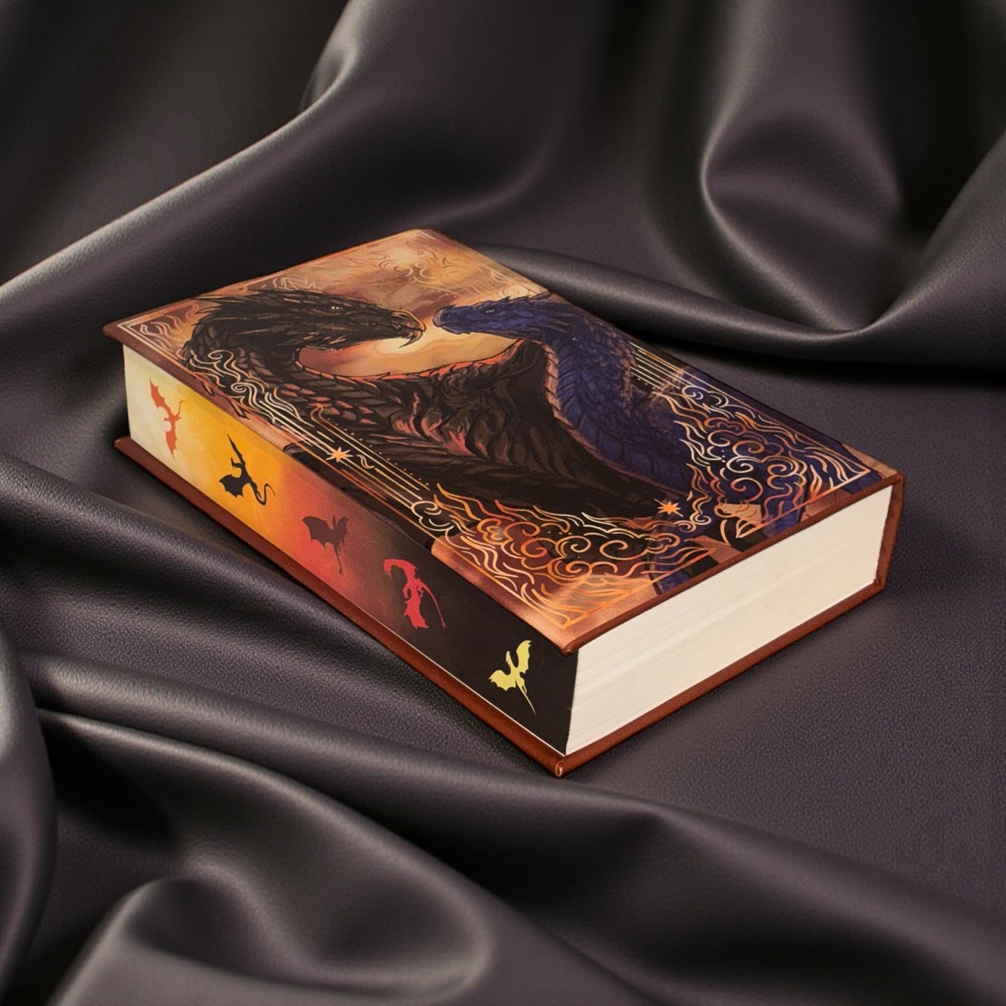PREORDER - “Iron Flame” Luxury Rebind X Anna Stone - BOOK 2 - Hand-bound Faux Leather Hardback | Sprayed Edges | Custom End Papers
