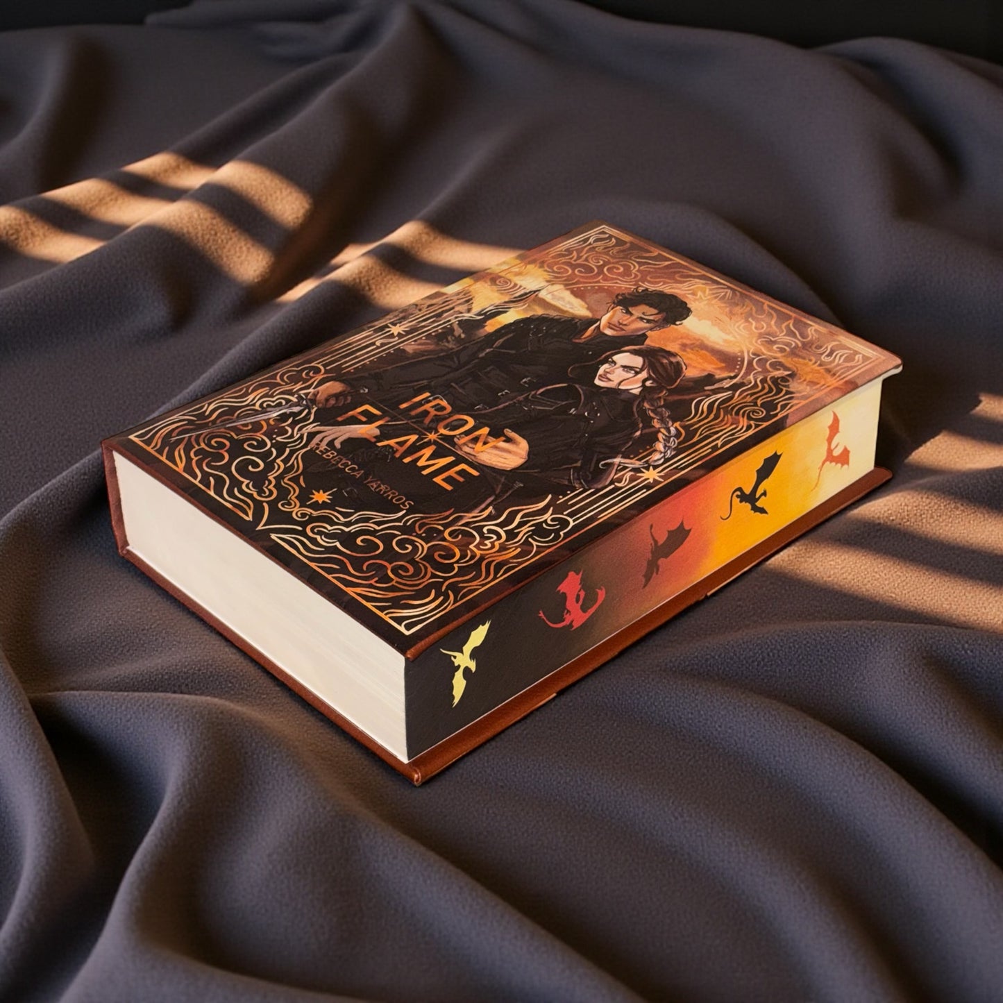 PREORDER - “Iron Flame” Luxury Rebind X Anna Stone - BOOK 2 - Hand-bound Faux Leather Hardback | Sprayed Edges | Custom End Papers