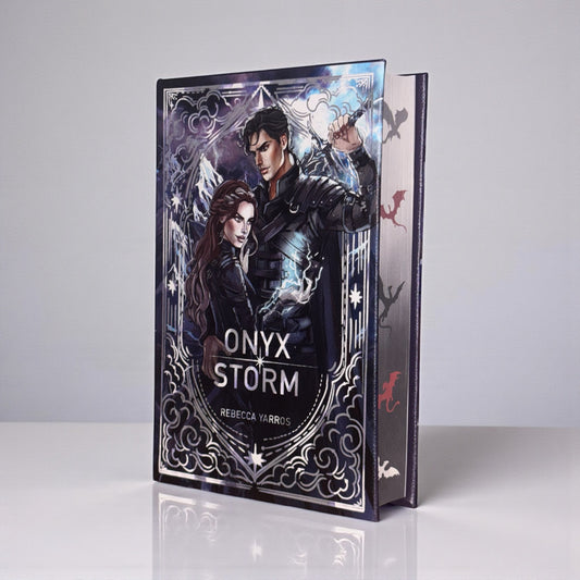 PREORDER - “Onyx Storm” Luxury Rebind X Anna Stone - BOOK 3 - Hand-bound Faux Leather Hardback | Sprayed Edges | Custom End Papers