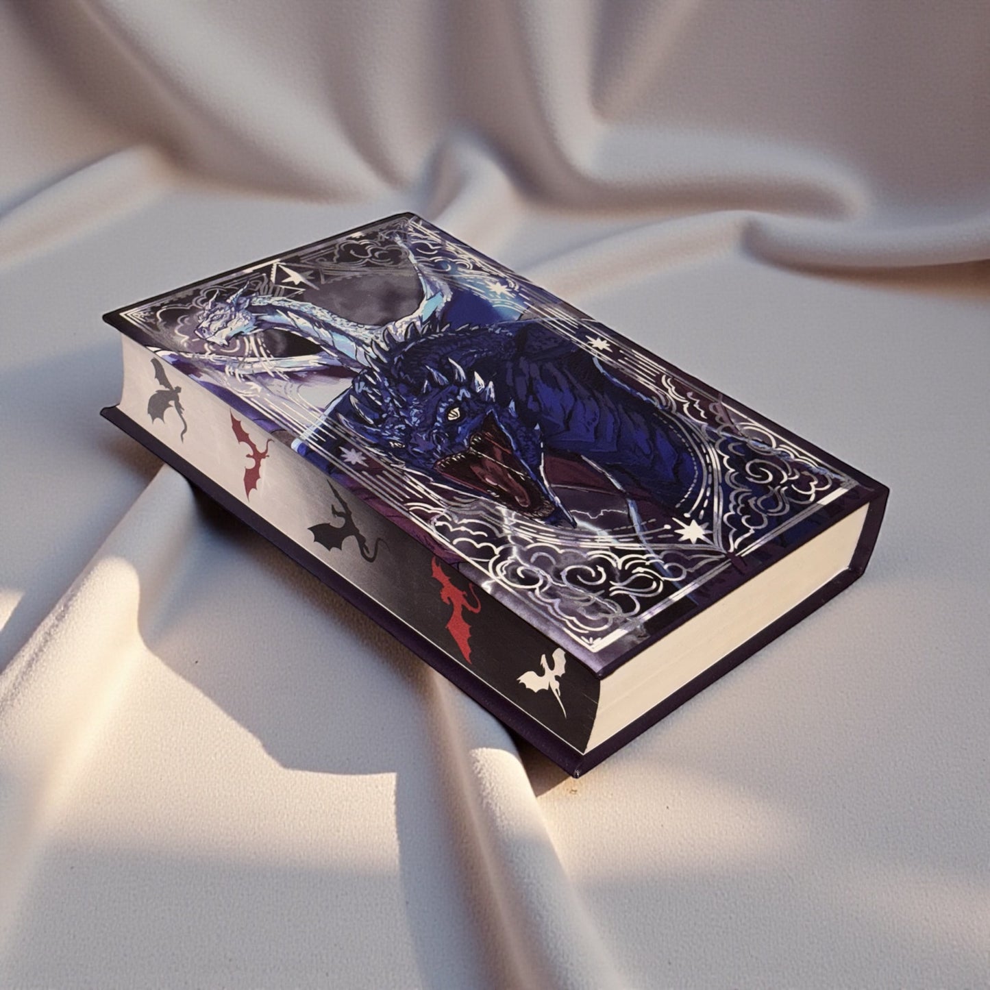 PREORDER - “Onyx Storm” Luxury Rebind X Anna Stone - BOOK 3 - Hand-bound Faux Leather Hardback | Sprayed Edges | Custom End Papers