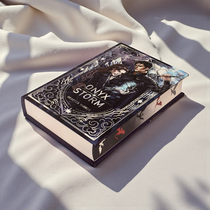 PREORDER - “Onyx Storm” Luxury Rebind X Anna Stone - BOOK 3 - Hand-bound Faux Leather Hardback | Sprayed Edges | Custom End Papers