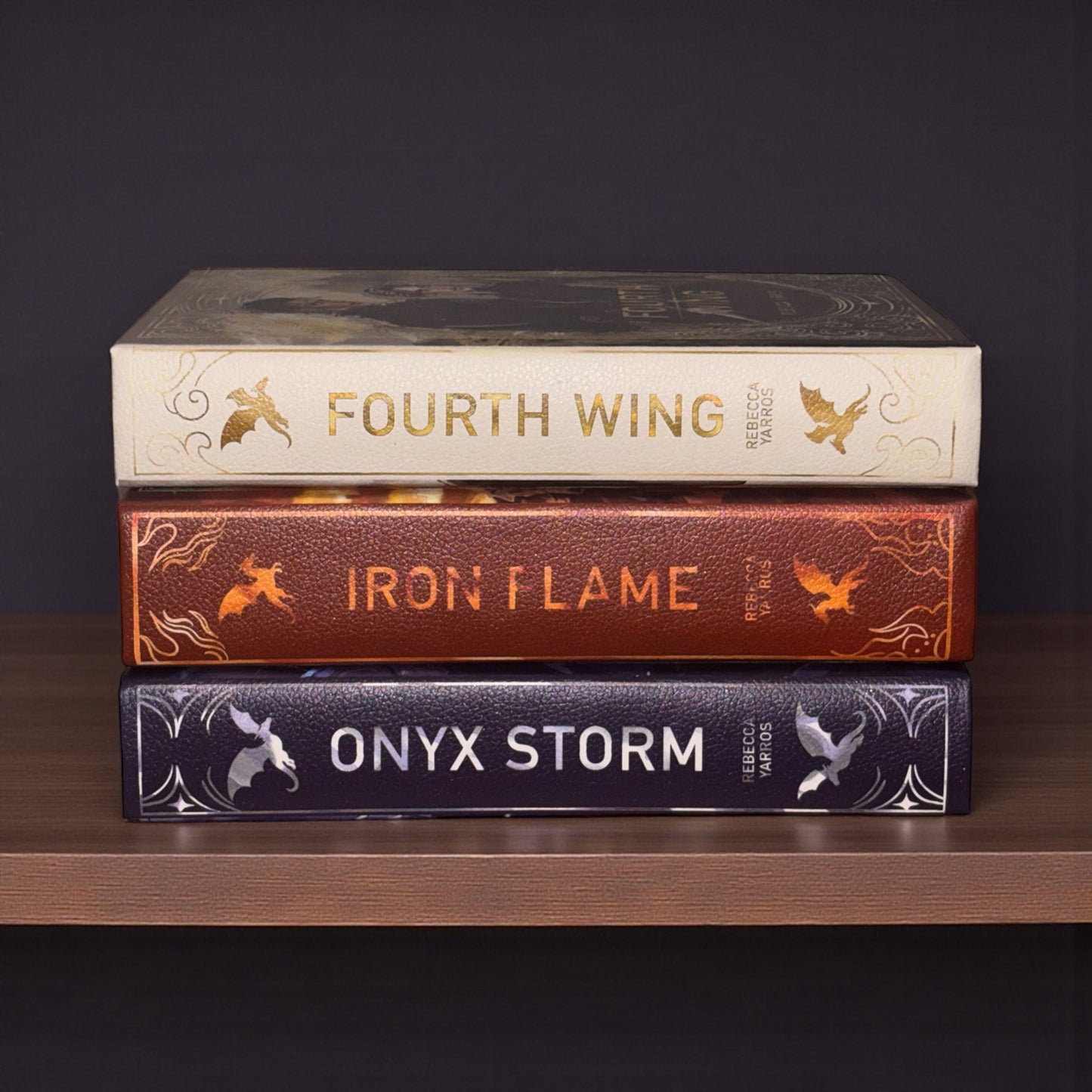 PREORDER - “Iron Flame” Luxury Rebind X Anna Stone - BOOK 2 - Hand-bound Faux Leather Hardback | Sprayed Edges | Custom End Papers
