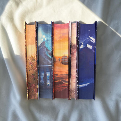 ACOTAR Rebind Set X Anna Stone - Bundle Preorder - Faux Leather Rebinds - Sprayed Edges - Custom End Papers